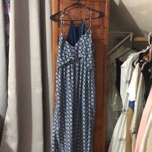 Blue and white summer dress